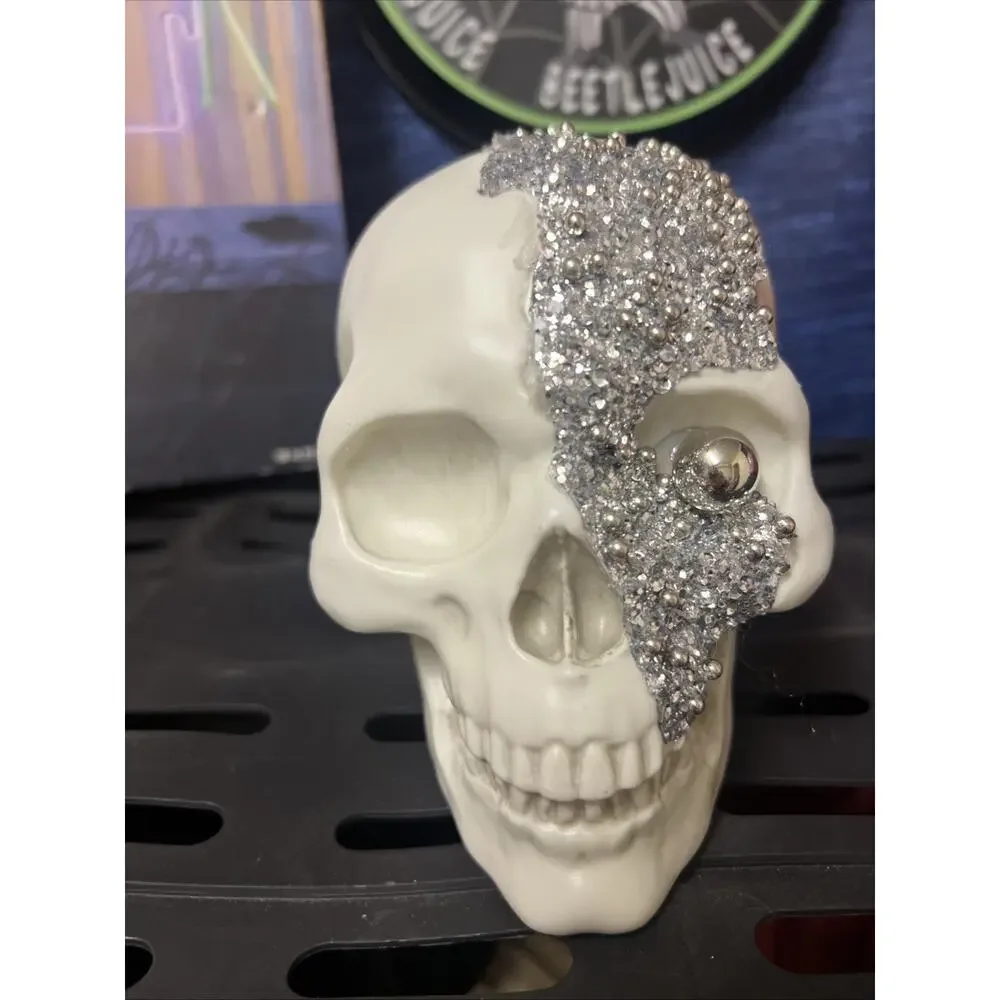 Target Halloween Decorative Skull - White/Silver New